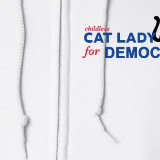 Childless Cat Lady For Democracy Voting Election 2024 Usa Full Zip Hoodie