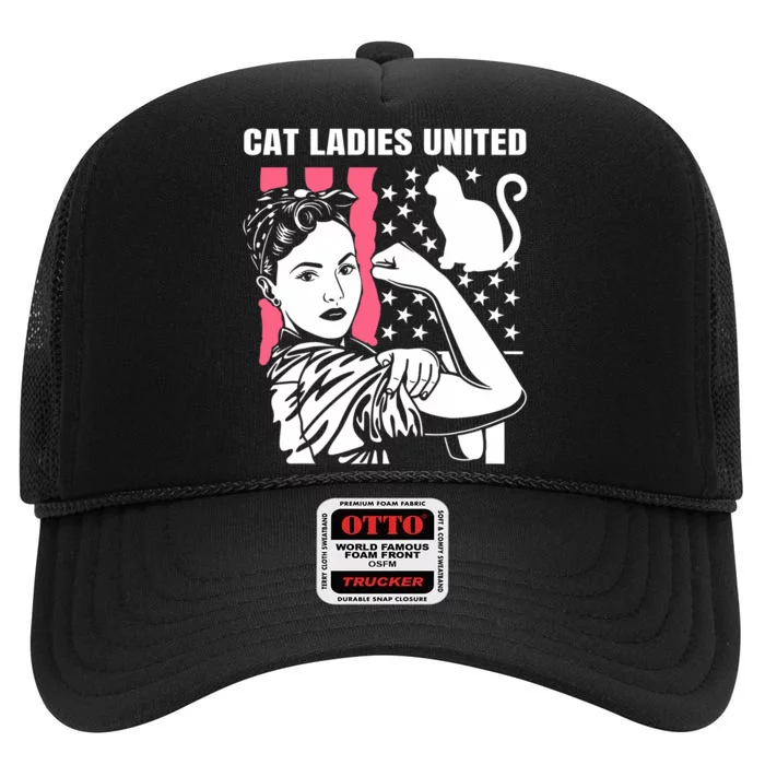 Childless Cat Lady For Cat Mom Women Cat Ladies High Crown Mesh Trucker Hat