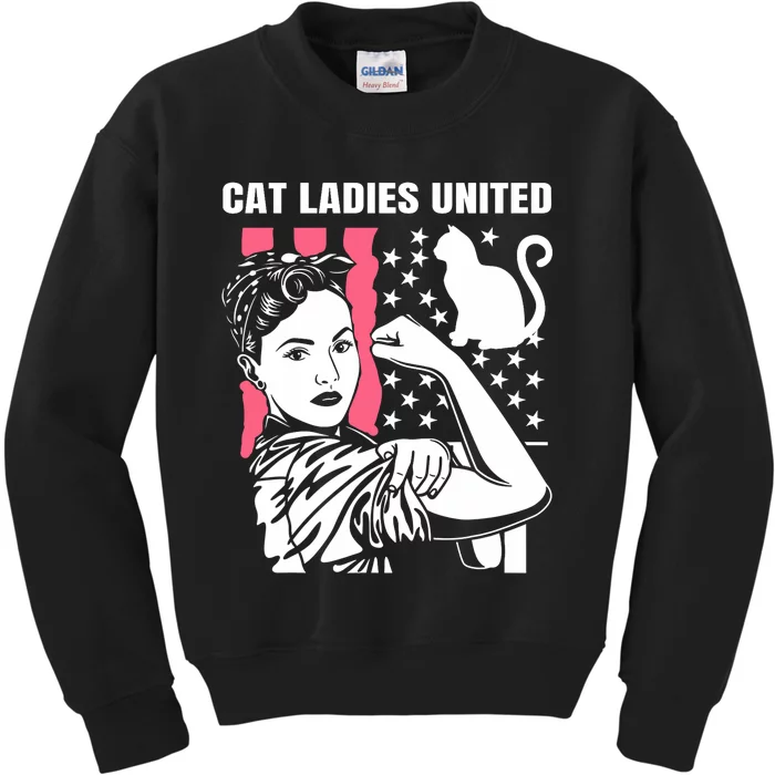 Childless Cat Lady For Cat Mom Women Cat Ladies Kids Sweatshirt