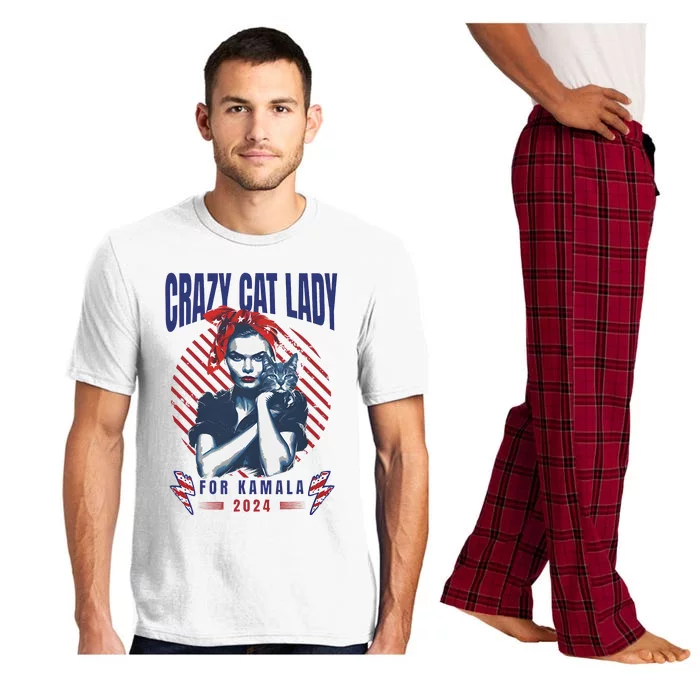 Crazy Cat Lady For Kamala 2024 Pajama Set