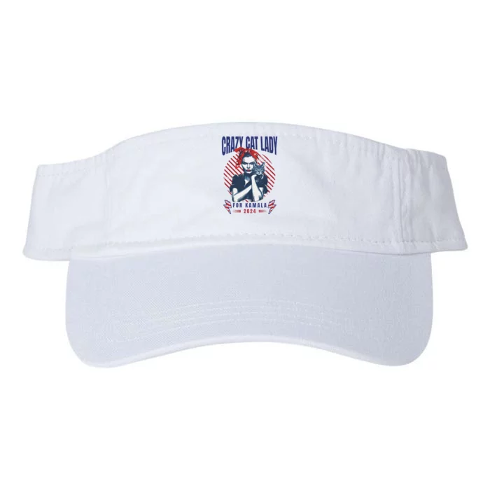 Crazy Cat Lady For Kamala 2024 Valucap Bio-Washed Visor