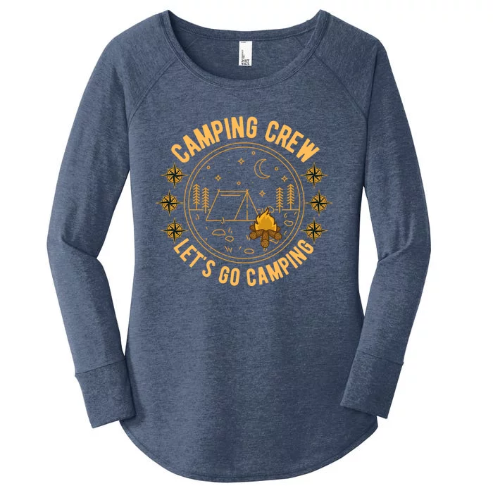 Camping Crew Let's Go Camping Vintage Camper Road Trip Meaningful Gift Women's Perfect Tri Tunic Long Sleeve Shirt