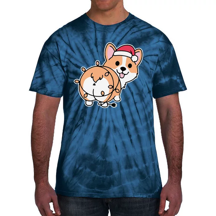 Corgi Christmas Lights Pajama Cute Dog Puppy Lover XMas Tie-Dye T-Shirt