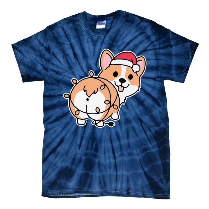 Corgi Christmas Lights Pajama Cute Dog Puppy Lover XMas Tie-Dye T-Shirt