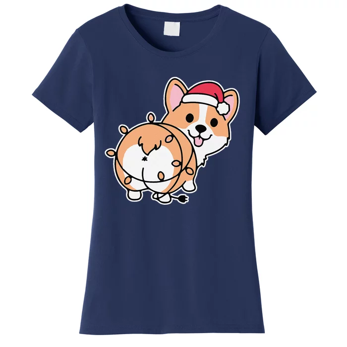 Corgi Christmas Lights Pajama Cute Dog Puppy Lover XMas Women's T-Shirt