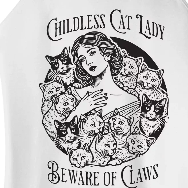 Childless Cat Lady Beware Of Claws Women’s Perfect Tri Rocker Tank