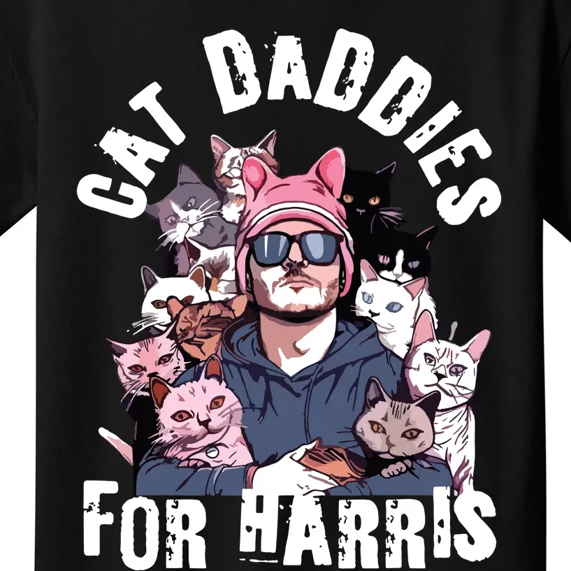 Childless Cat Lady Kamala Cat Dad Kids T-Shirt