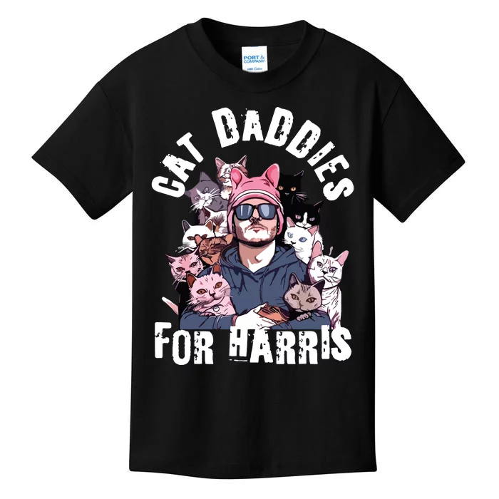 Childless Cat Lady Kamala Cat Dad Kids T-Shirt