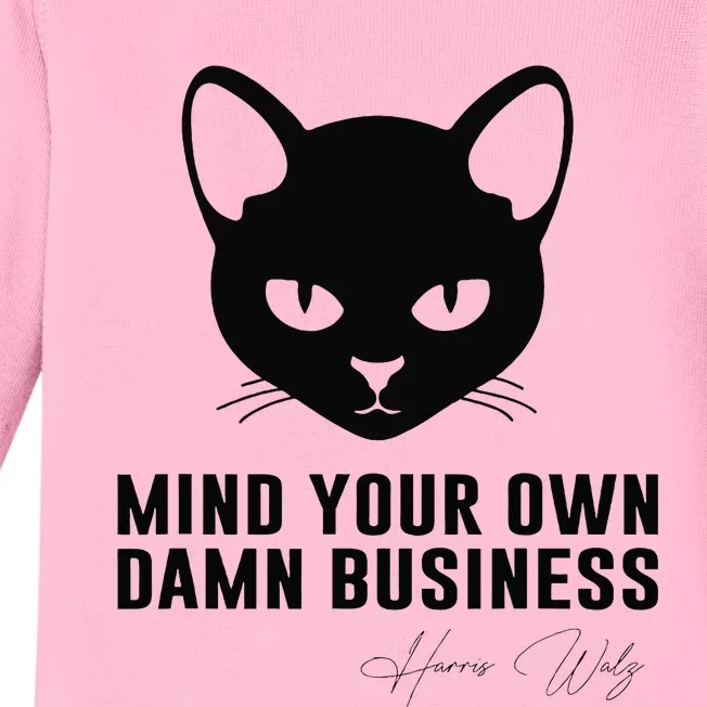 Childless Cat Lady Mind Your Own Dmn Business Kamala Walz Baby Long Sleeve Bodysuit