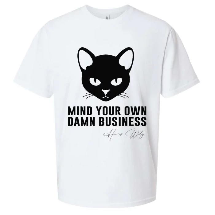 Childless Cat Lady Mind Your Own Dmn Business Kamala Walz Sueded Cloud Jersey T-Shirt