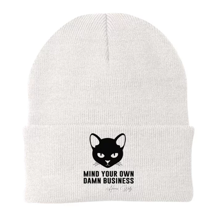 Childless Cat Lady Mind Your Own Dmn Business Kamala Walz Knit Cap Winter Beanie