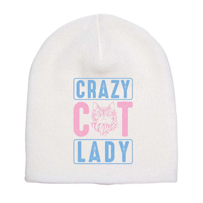 Crazy Cat Lady Short Acrylic Beanie