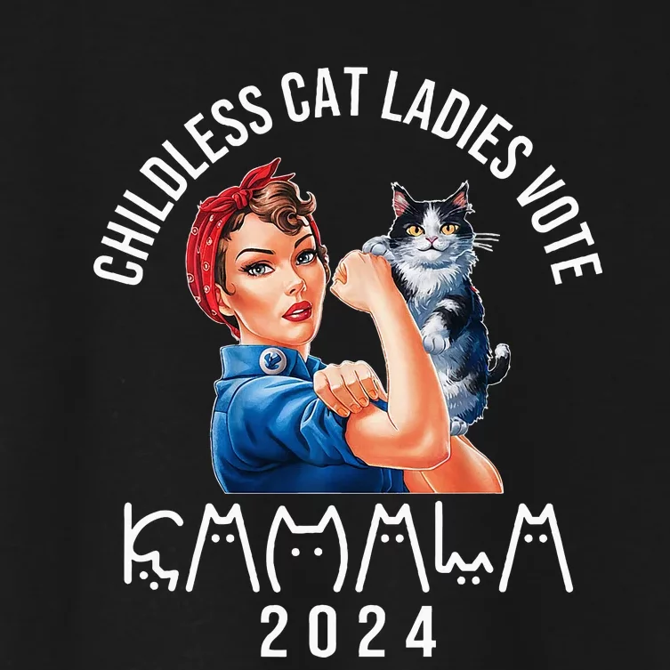 Childless Cat Lady Cute Cat 2024 Women's Crop Top Tee