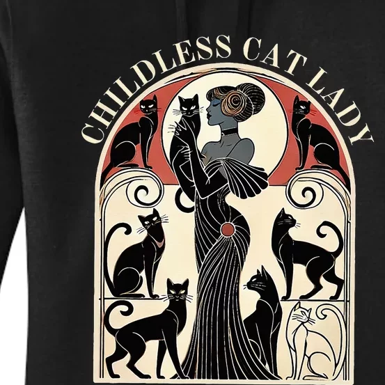 Childless Cat Ladies Cat Karma Retro Funny Women's Pullover Hoodie