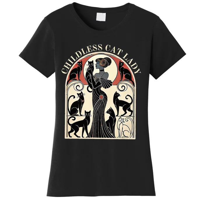 Childless Cat Ladies Cat Karma Retro Funny Women's T-Shirt