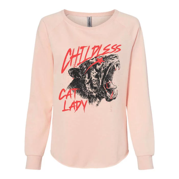 Childless Cat Lady Womens California Wash Sweatshirt