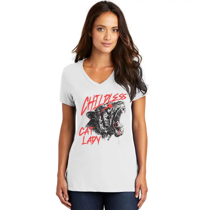 Childless Cat Lady Women's V-Neck T-Shirt