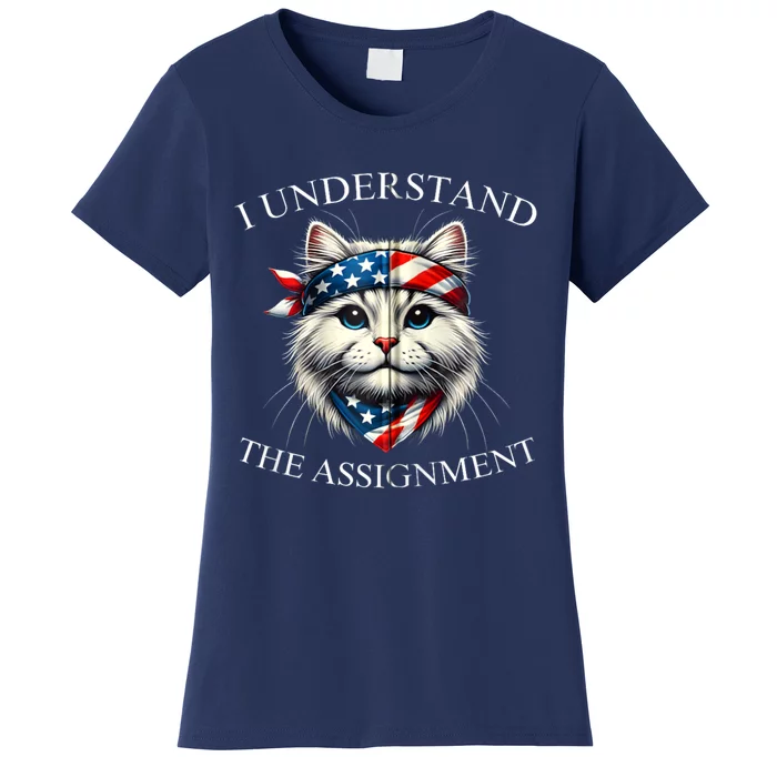 Childless Cat Lady Kamala 2024 I Understand The Assignment Women's T-Shirt