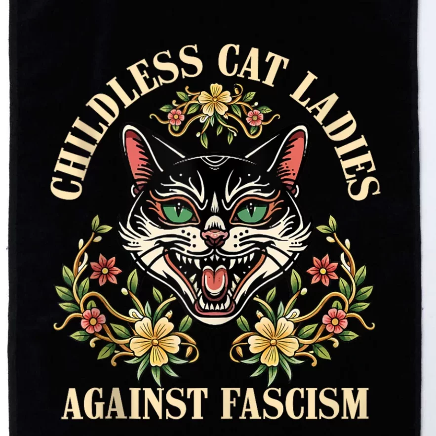 Childless Cat Ladies Against Fascism Platinum Collection Golf Towel