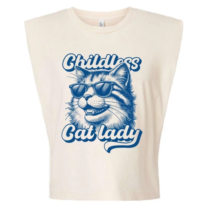 Childless Cat Lady Funny Cat Lover Garment-Dyed Women's Muscle Tee