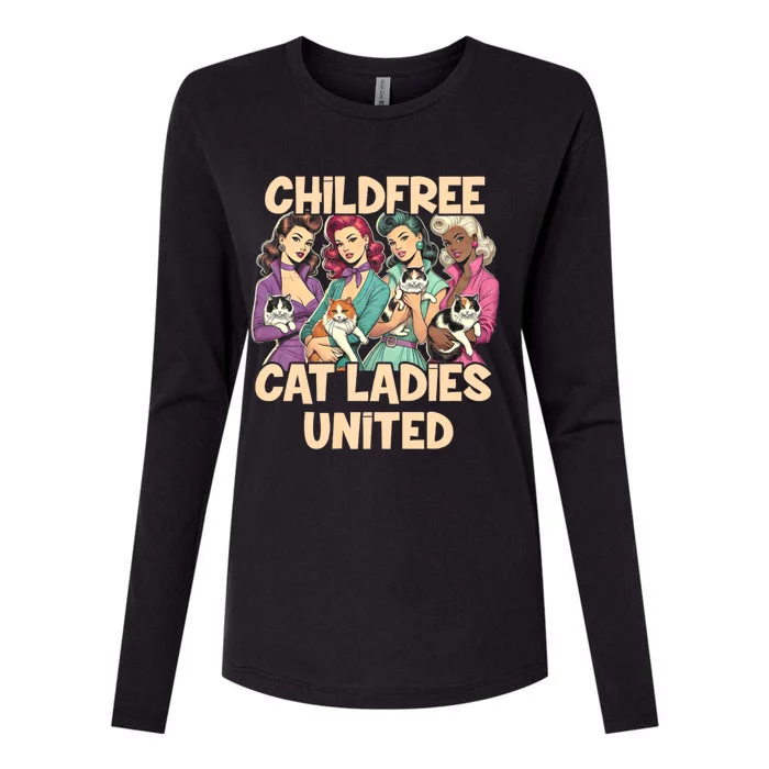 Childfree Cat Lady For Cat Mom Women Cat Ladies Womens Cotton Relaxed Long Sleeve T-Shirt