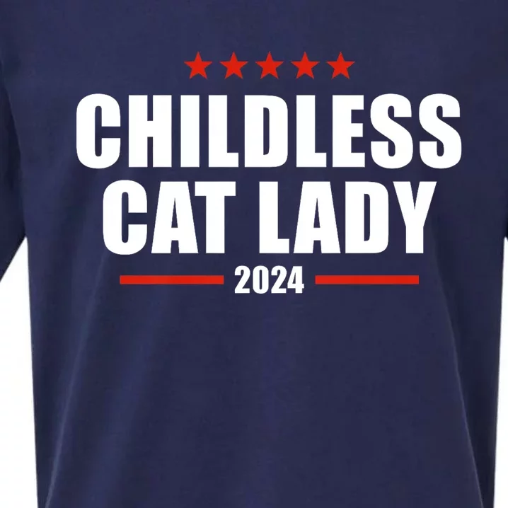 Childless Cat Lady 2024 Childless Cat Lady Sueded Cloud Jersey T-Shirt