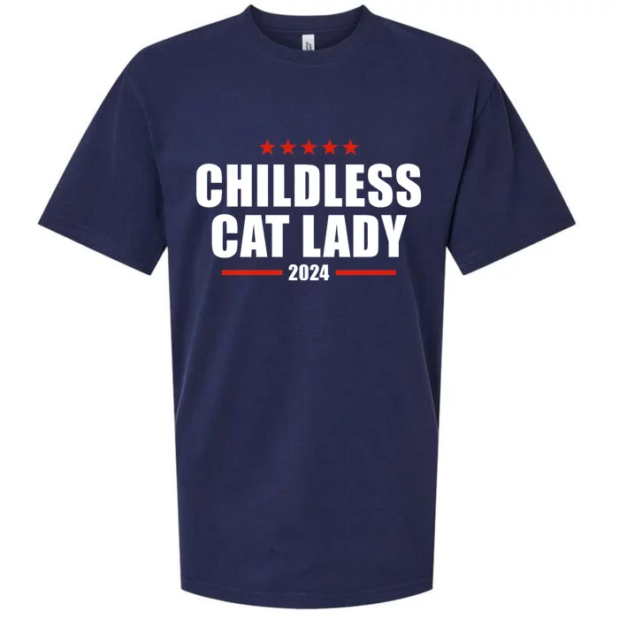 Childless Cat Lady 2024 Childless Cat Lady Sueded Cloud Jersey T-Shirt