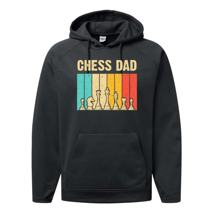 Cool Chess Lover Art For Dad Father Novelty Chess Player Performance Fleece Hoodie