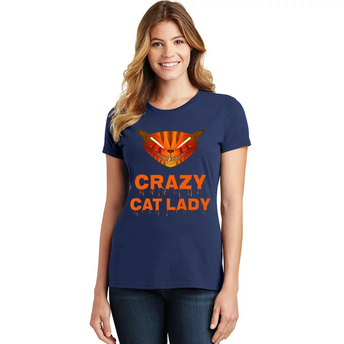 Crazy Cat Lady Halloween Evil Cat Women's T-Shirt