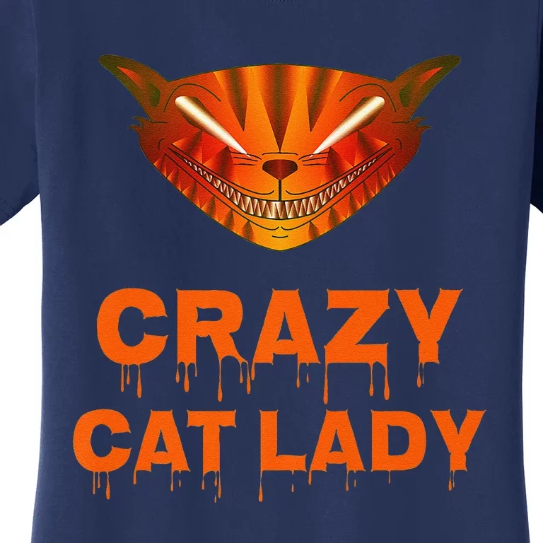 Crazy Cat Lady Halloween Evil Cat Women's T-Shirt