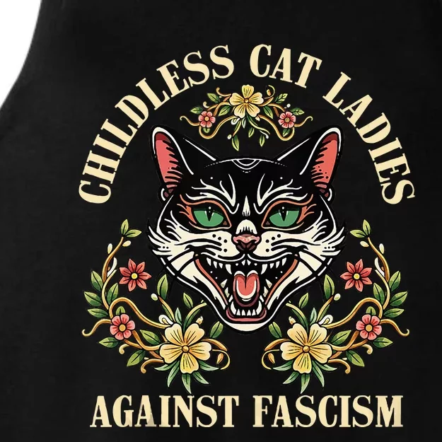 Childless Cat Ladies Against Fascism Ladies Tri-Blend Wicking Tank