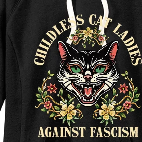 Childless Cat Ladies Against Fascism Women's Fleece Hoodie