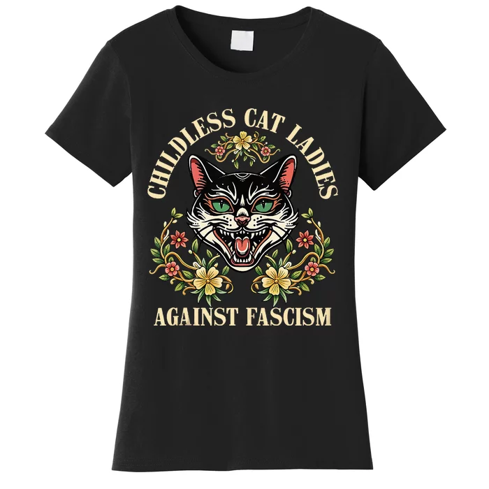 Childless Cat Ladies Against Fascism Women's T-Shirt