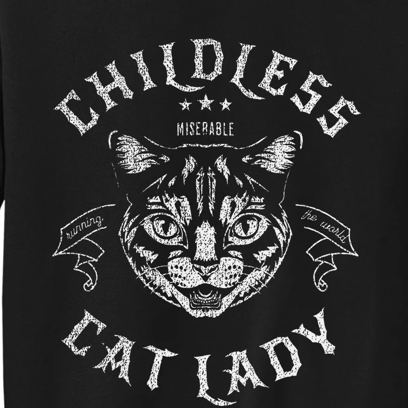 Childless Cat Lady Feminist Voting Ladies Is Voting Kamala Gift Tall Sweatshirt