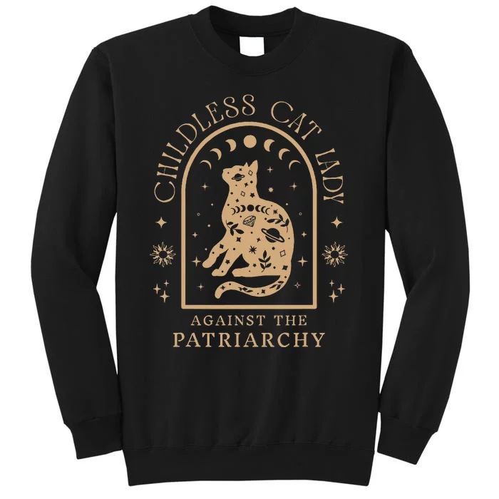 Childless Cat Lady Against Patriarchy Feminist Cat Owner Sweatshirt