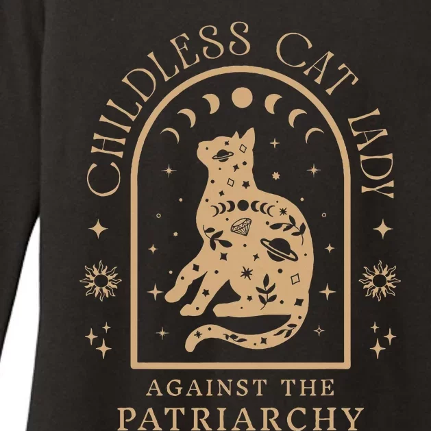 Childless Cat Lady Against Patriarchy Feminist Cat Owner Womens CVC Long Sleeve Shirt