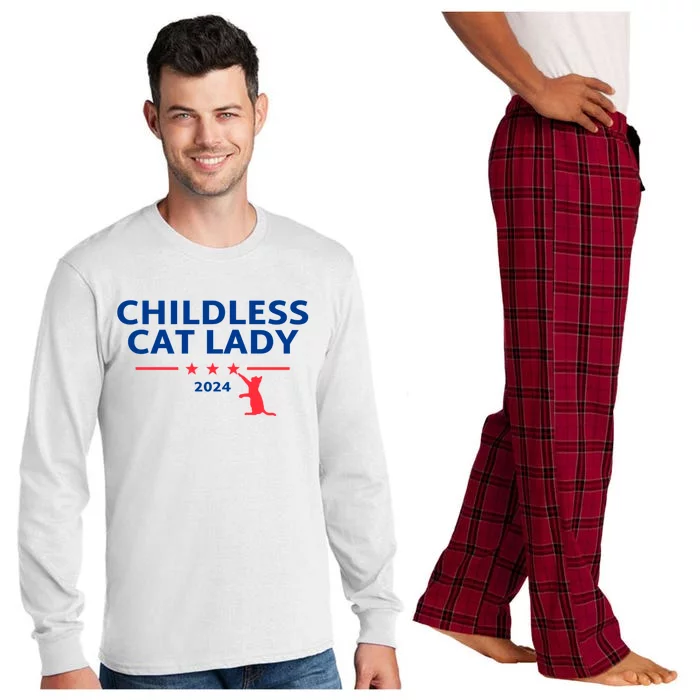 Childless Cat Lady 2024 Childless Cat Lady Long Sleeve Pajama Set