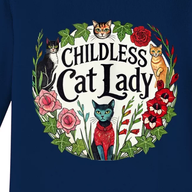 Childless Cat Ladies Against Fascism Baby Long Sleeve Bodysuit