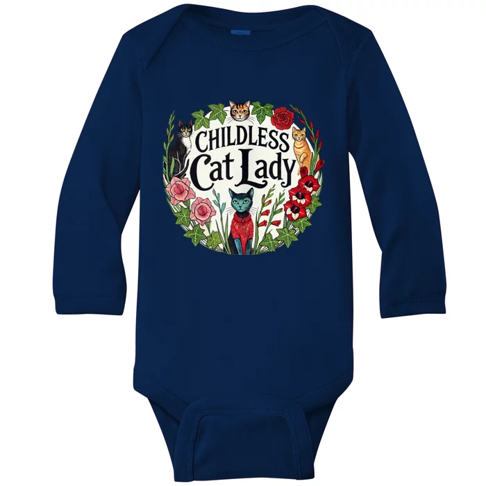 Childless Cat Ladies Against Fascism Baby Long Sleeve Bodysuit