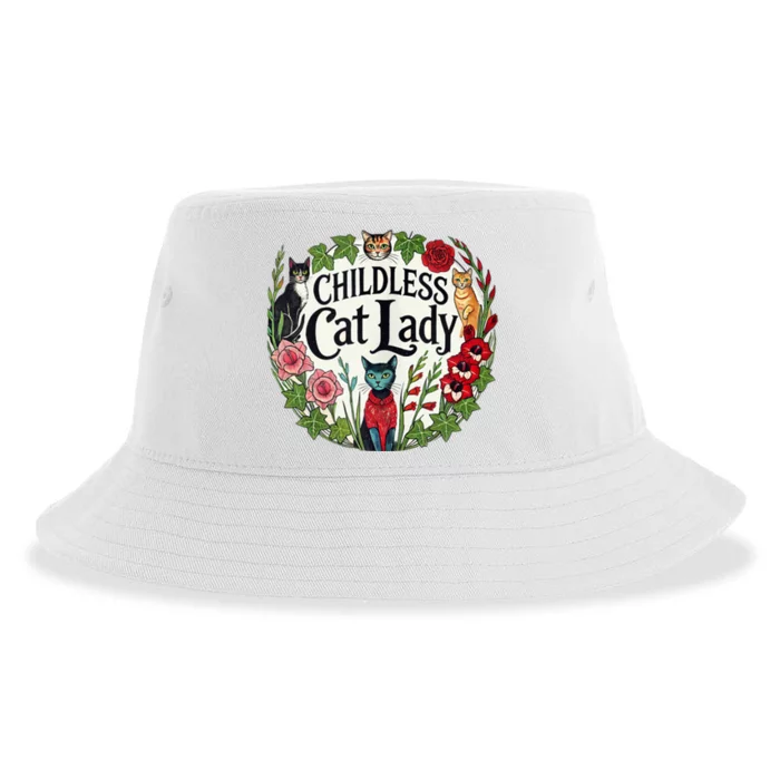 Childless Cat Ladies Against Fascism Sustainable Bucket Hat