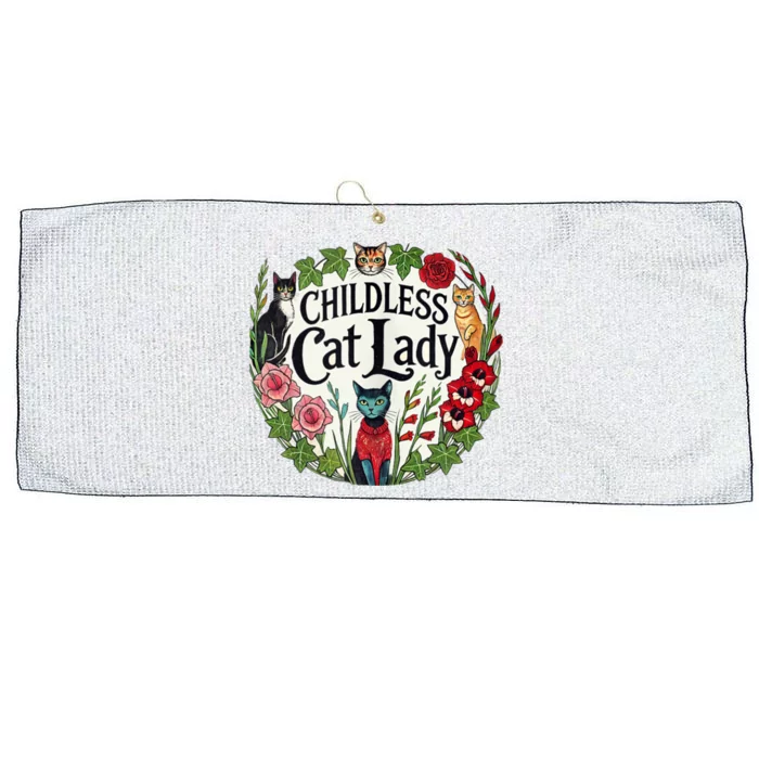 Childless Cat Ladies Against Fascism Large Microfiber Waffle Golf Towel