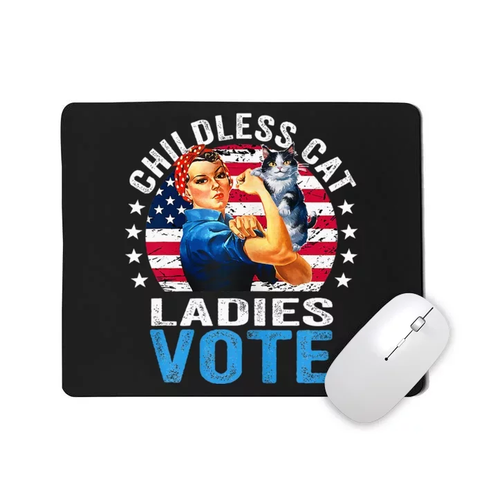 Childless Cat Ladies Vote Funny Vintage Rosie The Riveter Mousepad