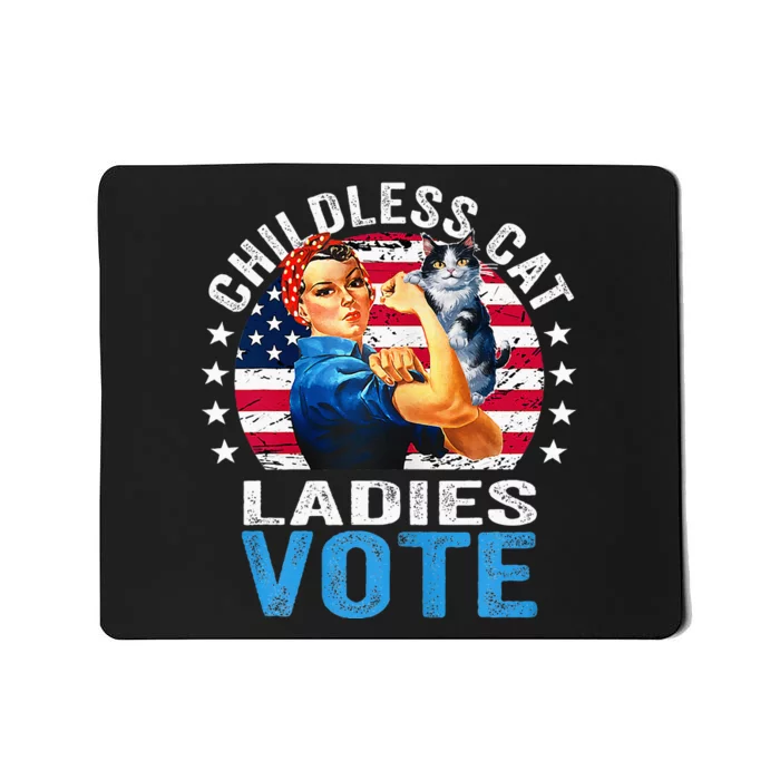 Childless Cat Ladies Vote Funny Vintage Rosie The Riveter Mousepad