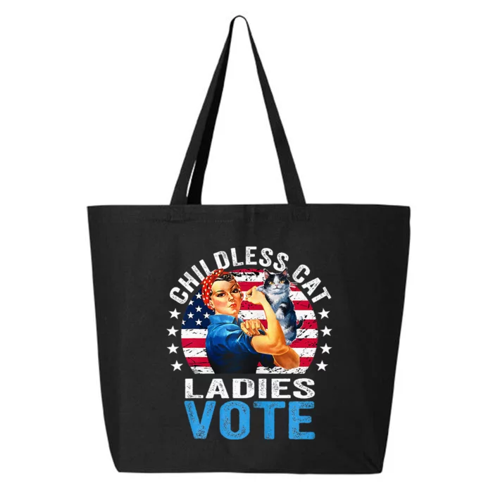 Childless Cat Ladies Vote Funny Vintage Rosie The Riveter 25L Jumbo Tote