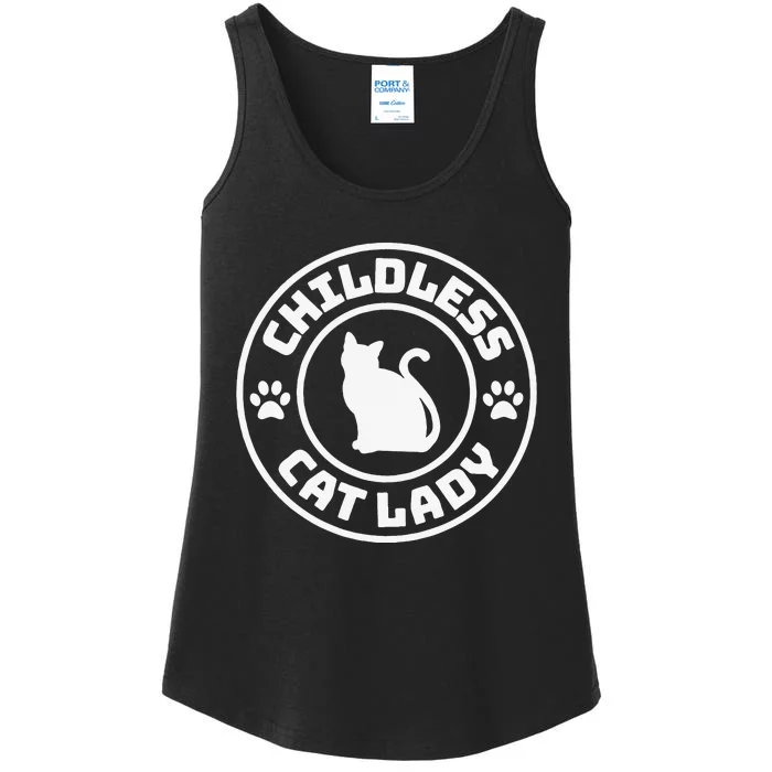 Childless Cat Lady Funny Cat Lover Ladies Essential Tank