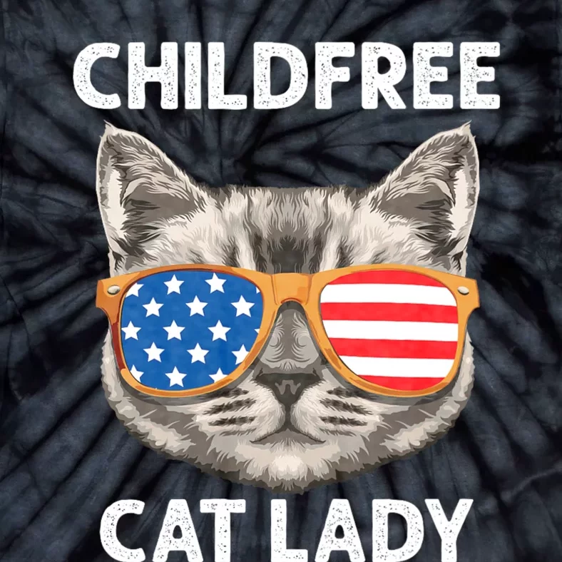 Childfree Cat Lady For Cat Mom Women Cat Lady Tie-Dye T-Shirt