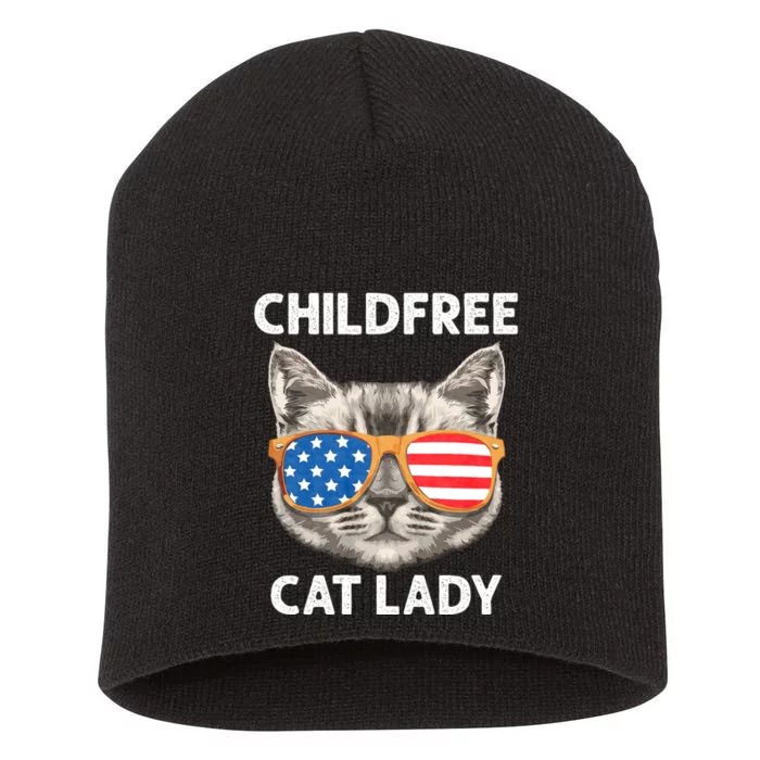 Childfree Cat Lady For Cat Mom Women Cat Lady Short Acrylic Beanie