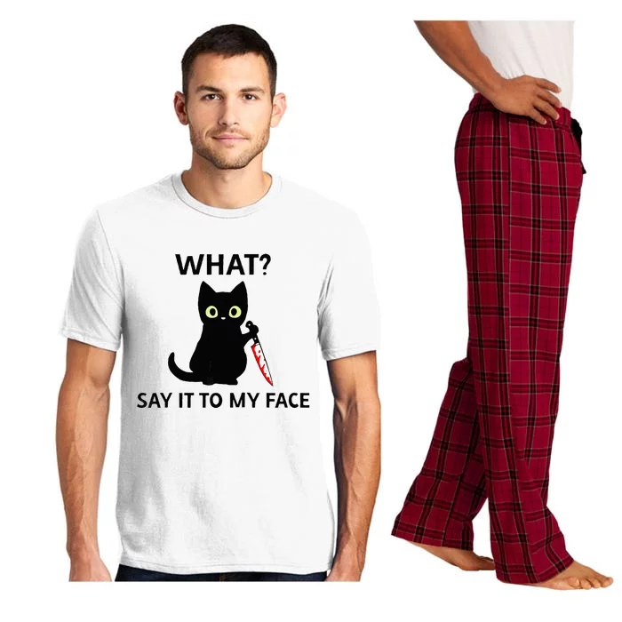 Childless Cat Ladies Funny Cat What Say It To My Face Raglan Baseball Pajama Set