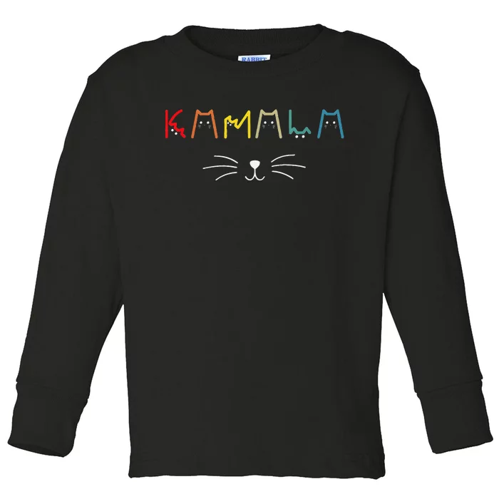 Commala Cat Lettering Positive Funny Cat Letters Gift Toddler Long Sleeve Shirt