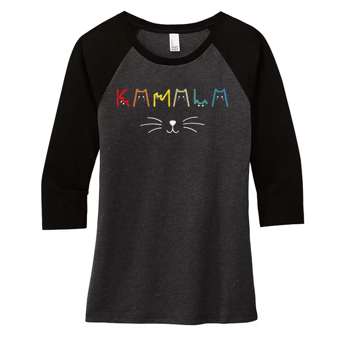 Commala Cat Lettering Positive Funny Cat Letters Gift Women's Tri-Blend 3/4-Sleeve Raglan Shirt